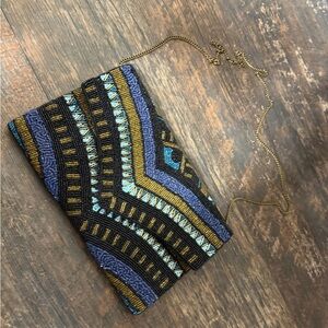 St Xavier Chic Beaded Clutch with Chain Strap